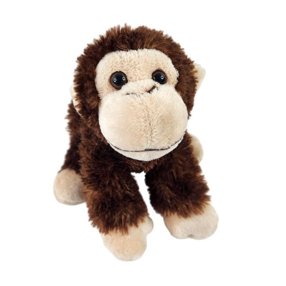 Aurora Chimpanzee Monkey Plush Lovey Brown 6" Chimp Ape Stuffed Animal Toy - Picture 1 of 9